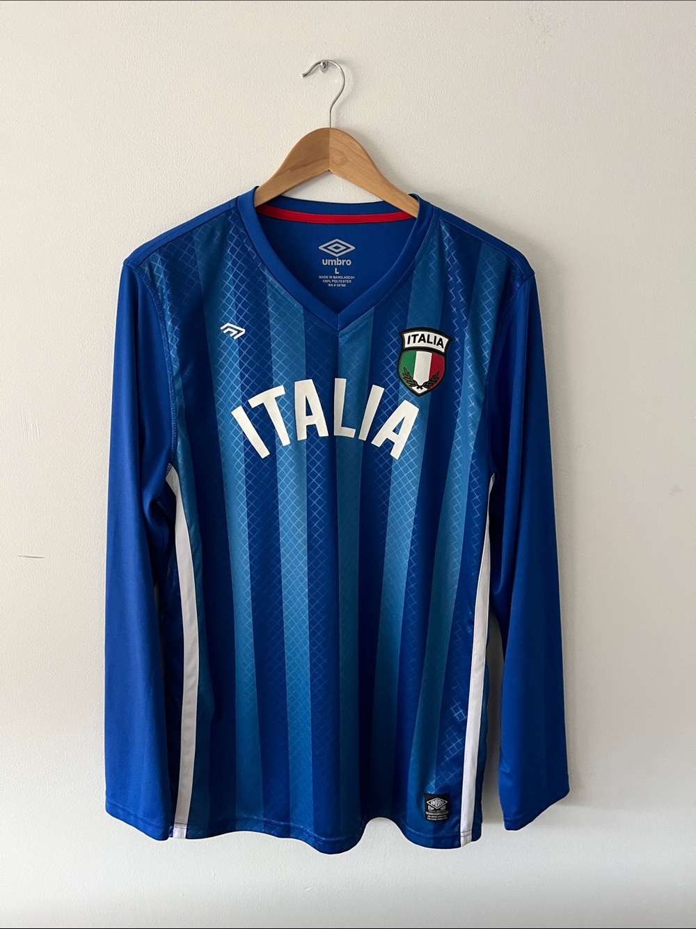 Umbro Blue Italia Long Sleeve Football Shirt